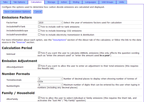 Custom Carbon Calculator Control Panel - Calculation